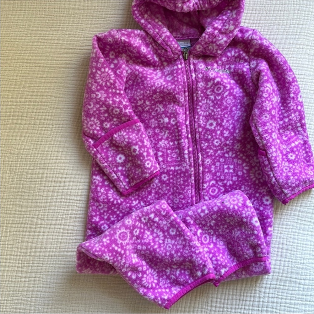 Columbia Pink Patterned Fleece Onesie